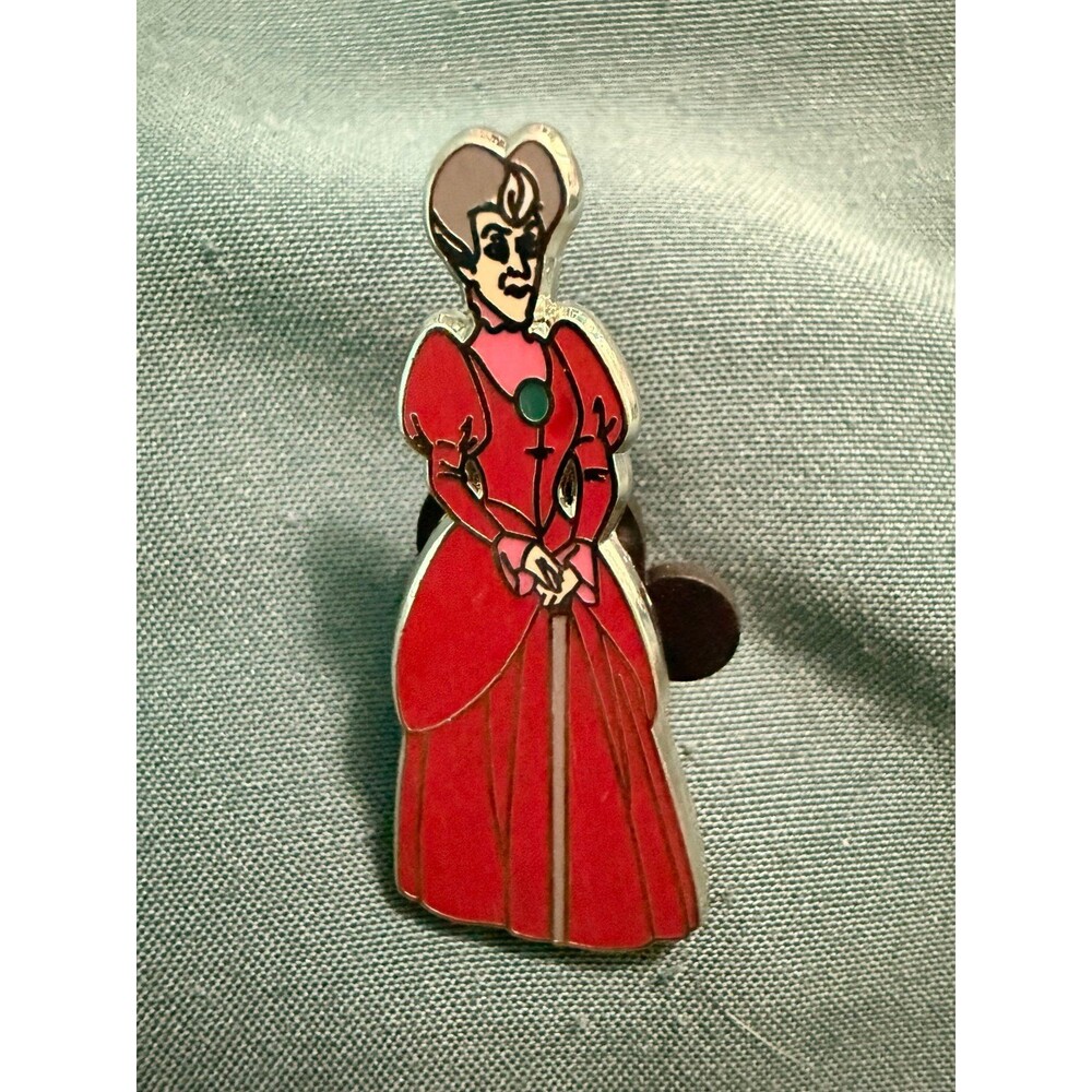 Disney pin that features Lady Tremaine in her red gown from Cinderella